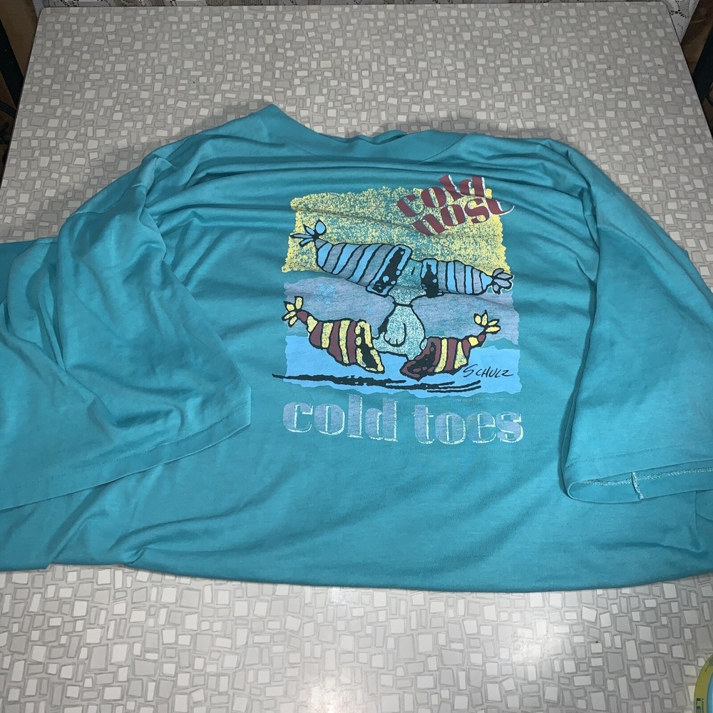 Vintage Peanuts Snoopy Single Stitch Cold Nose Cold Toes 3‎ Xl